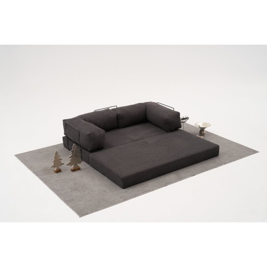 Τριθέσιος Καναπές Comfort - Χρώμα Ανθρακί - 190x95x75εκ