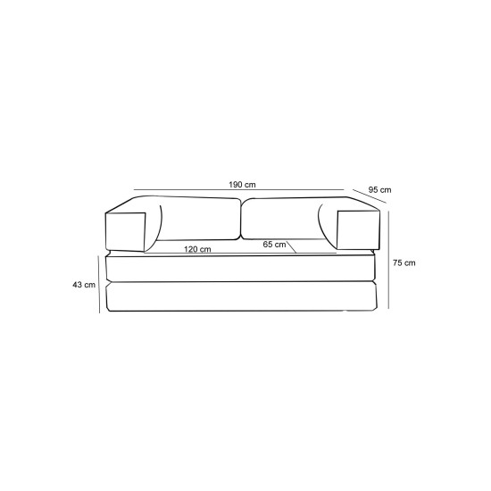 Τριθέσιος Καναπές Comfort - Χρώμα Ανθρακί - 190x95x75εκ