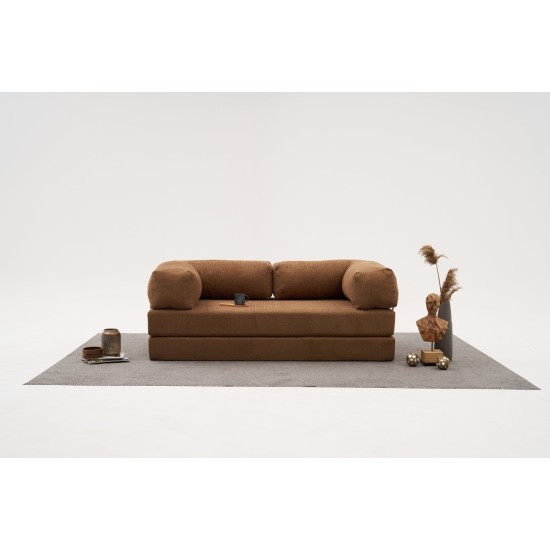 Τριθέσιος Καναπές Comfort - Χρώμα Καφέ - 190x95x75εκ