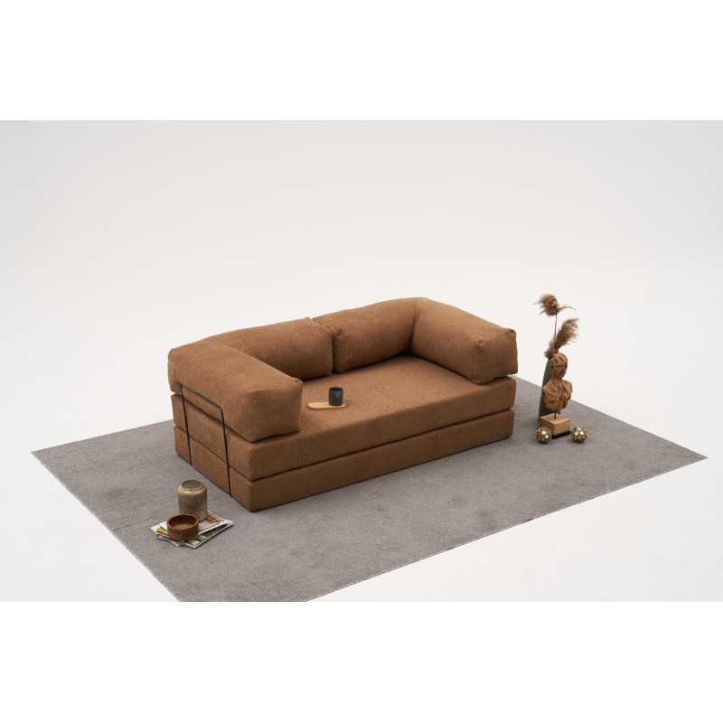 Τριθέσιος Καναπές Comfort - Χρώμα Καφέ - 190x95x75εκ