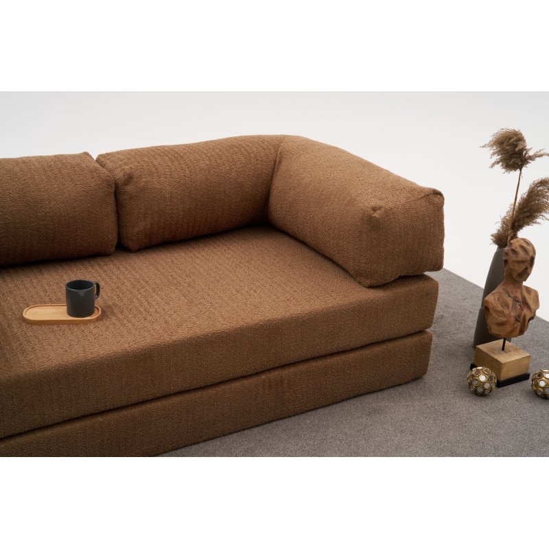 Τριθέσιος Καναπές Comfort - Χρώμα Καφέ - 190x95x75εκ
