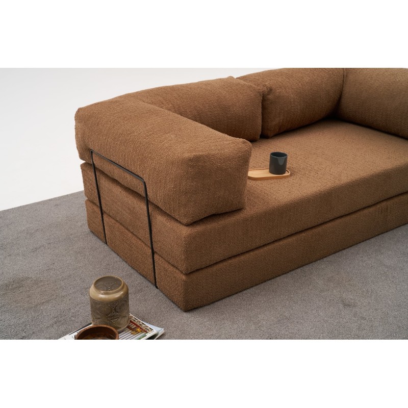 Τριθέσιος Καναπές Comfort - Χρώμα Καφέ - 190x95x75εκ