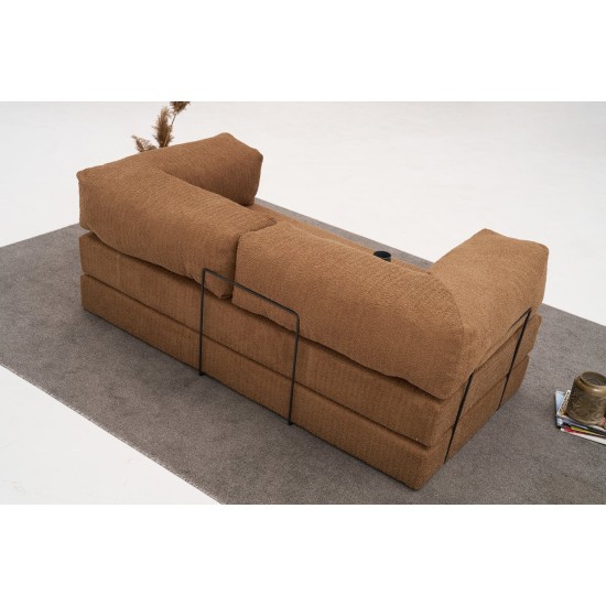Τριθέσιος Καναπές Comfort - Χρώμα Καφέ - 190x95x75εκ