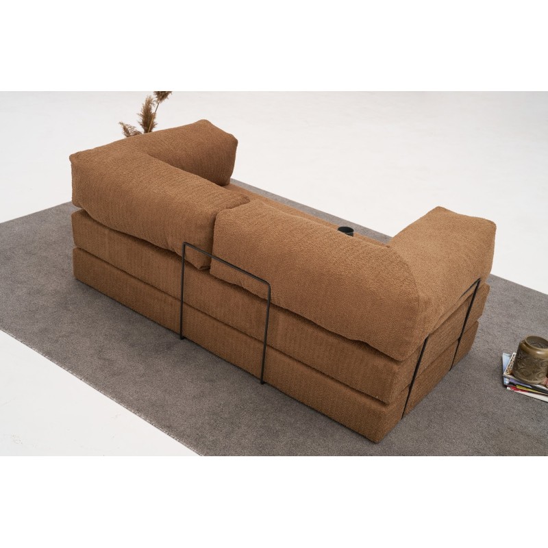 Τριθέσιος Καναπές Comfort - Χρώμα Καφέ - 190x95x75εκ