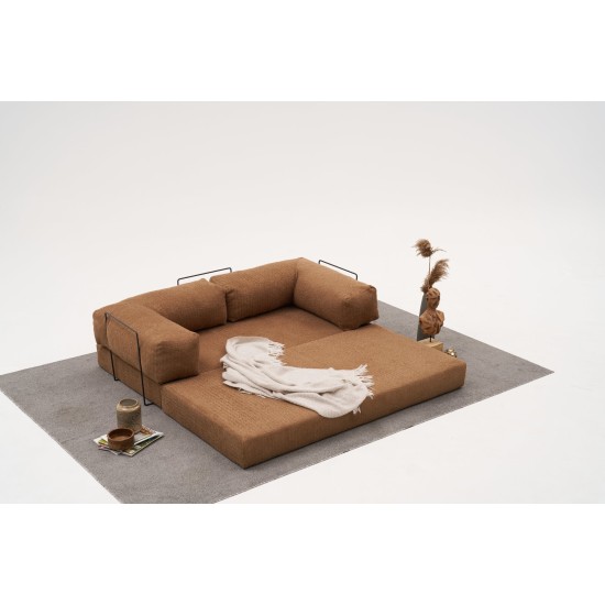 Τριθέσιος Καναπές Comfort - Χρώμα Καφέ - 190x95x75εκ
