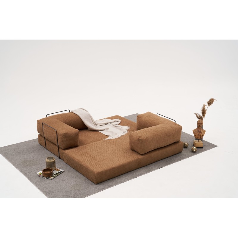 Τριθέσιος Καναπές Comfort - Χρώμα Καφέ - 190x95x75εκ