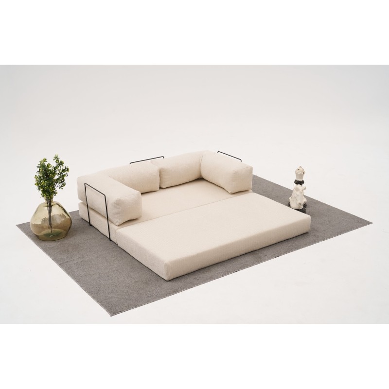 Τριθέσιος Καναπές Comfort - Χρώμα Cream - 190x95x75εκ