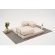 Τριθέσιος Καναπές Comfort - Χρώμα Cream - 190x95x75εκ