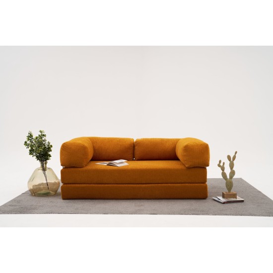 Τριθέσιος Καναπές Comfort - Χρώμα Πορτοκαλί - 190x95x75εκ