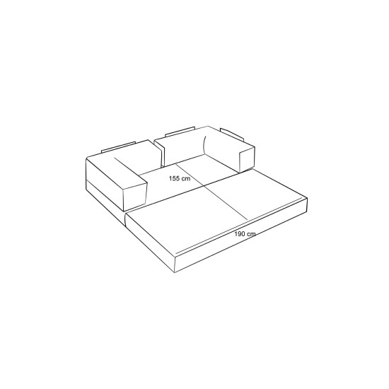Τριθέσιος Καναπές Comfort - Χρώμα Πορτοκαλί - 190x95x75εκ