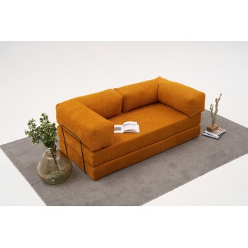 Τριθέσιος Καναπές Comfort - Χρώμα Πορτοκαλί - 190x95x75εκ