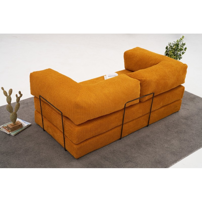 Τριθέσιος Καναπές Comfort - Χρώμα Πορτοκαλί - 190x95x75εκ