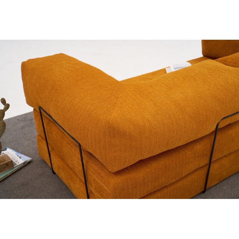 Τριθέσιος Καναπές Comfort - Χρώμα Πορτοκαλί - 190x95x75εκ