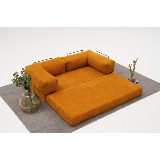 Τριθέσιος Καναπές Comfort - Χρώμα Πορτοκαλί - 190x95x75εκ
