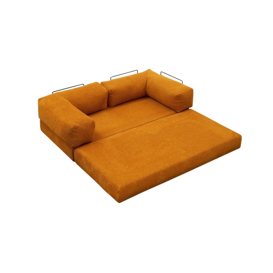 Τριθέσιος Καναπές Comfort - Χρώμα Πορτοκαλί - 190x95x75εκ
