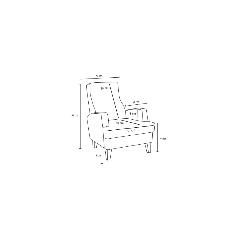 1-Seat Sofa Aly Arzilla - Cream Cream