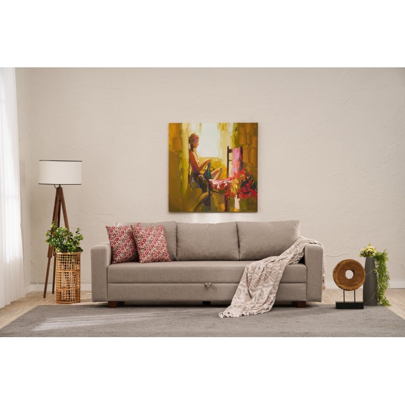 3-Seat Sofa-Bed Aly - Beige Beige