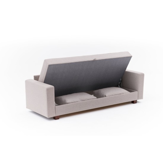 3-Seat Sofa-Bed Aly - Beige Beige 3-Seat Sofa-Bed Aly - Beige Beige