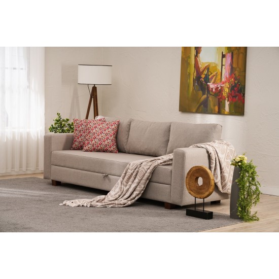 3-Seat Sofa-Bed Aly - Beige Beige 3-Seat Sofa-Bed Aly - Beige Beige