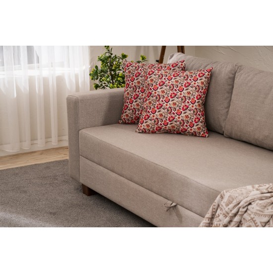 3-Seat Sofa-Bed Aly - Beige Beige 3-Seat Sofa-Bed Aly - Beige Beige