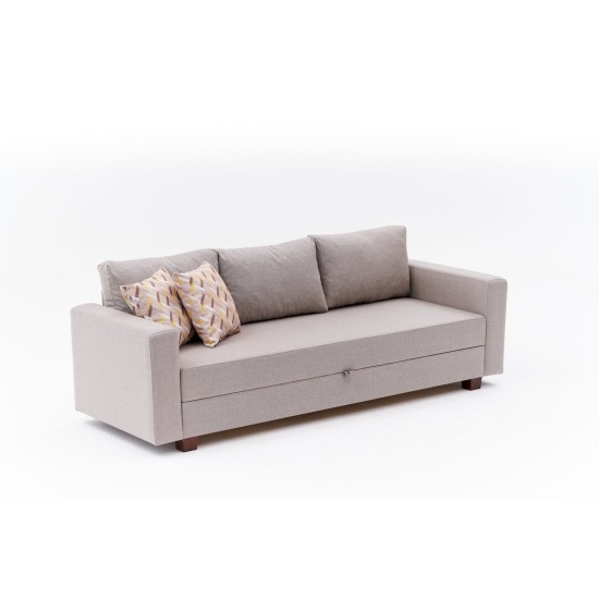 3-Seat Sofa-Bed Aly - Beige Beige 3-Seat Sofa-Bed Aly - Beige Beige