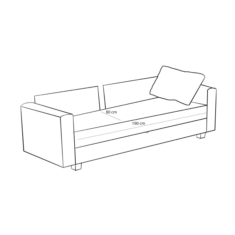 3-Seat Sofa-Bed Aly Arzilla - Cream Cream