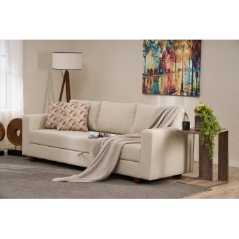 3-Seat Sofa-Bed Aly Arzilla - Cream Cream