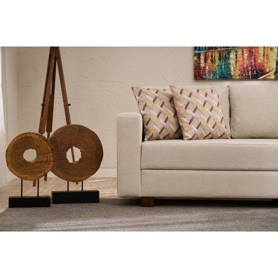 3-Seat Sofa-Bed Aly Arzilla - Cream Cream 3-Seat Sofa-Bed Aly Arzilla - Cream Cream