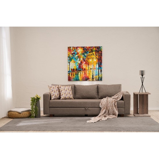 3-Seat Sofa-Bed Aly Arzilla - Brown Brown 3-Seat Sofa-Bed Aly Arzilla - Brown Brown