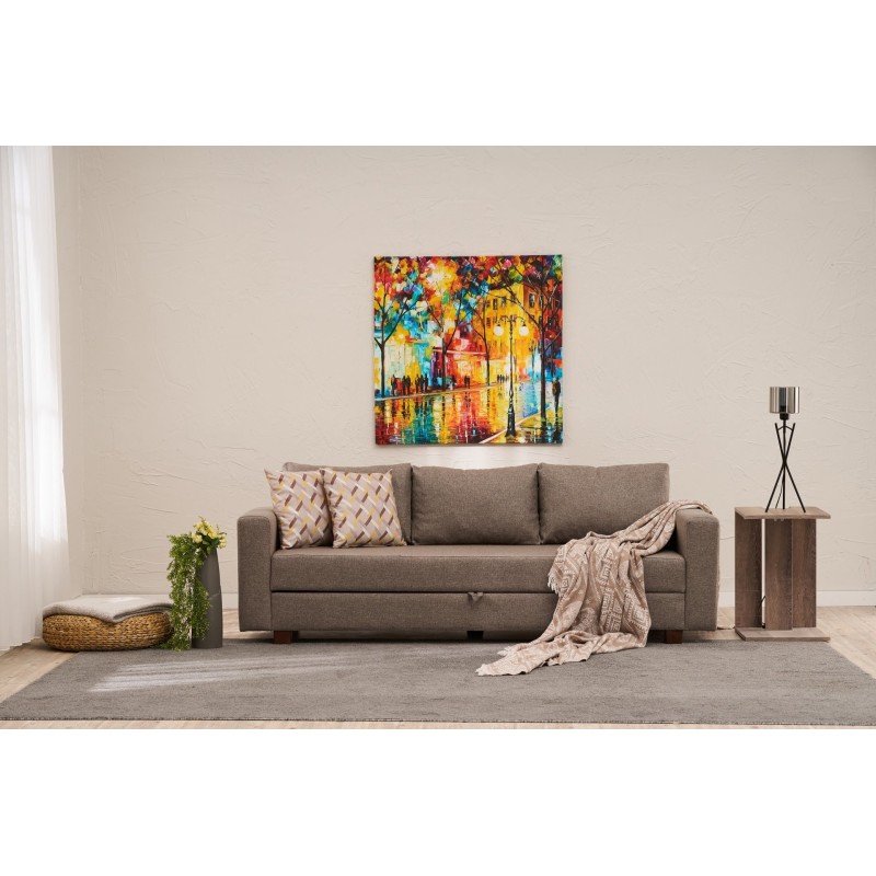 3-Seat Sofa-Bed Aly Arzilla - Brown Brown