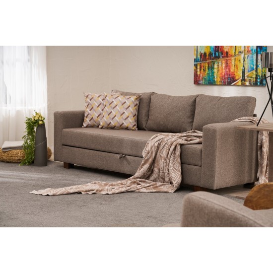 3-Seat Sofa-Bed Aly Arzilla - Brown Brown 3-Seat Sofa-Bed Aly Arzilla - Brown Brown
