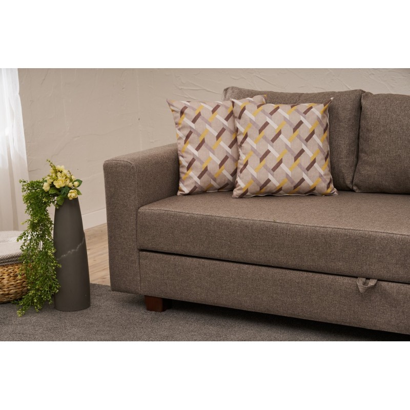 3-Seat Sofa-Bed Aly Arzilla - Brown Brown