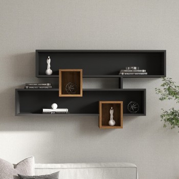 Wall Shelf Karen - Walnut, Anhtacite Walnut
Anthracite