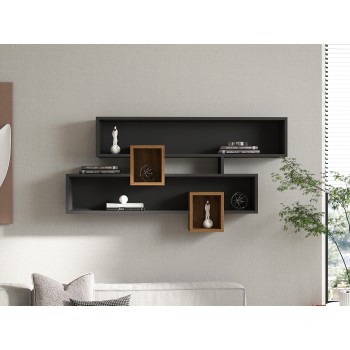 Wall Shelf Karen - Walnut, Anhtacite Walnut
Anthracite