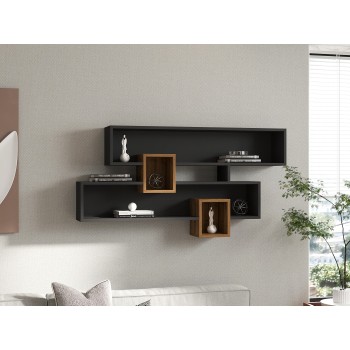 Wall Shelf Karen - Walnut, Anhtacite Walnut
Anthracite