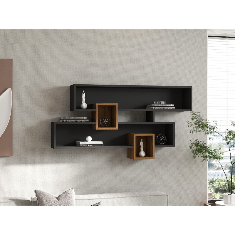 Wall Shelf Karen - Walnut, Anhtacite Walnut
Anthracite