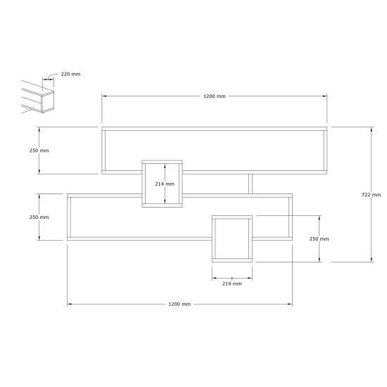 Wall Shelf Karen - Walnut, Anhtacite Walnut
Anthracite