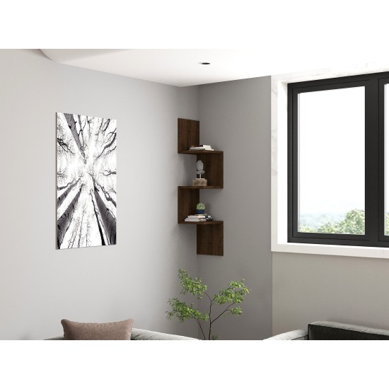 Wall Shelf Zikzak - Walnut Walnut Hanah Home Wall Shelf Zikzak - Walnut Walnut