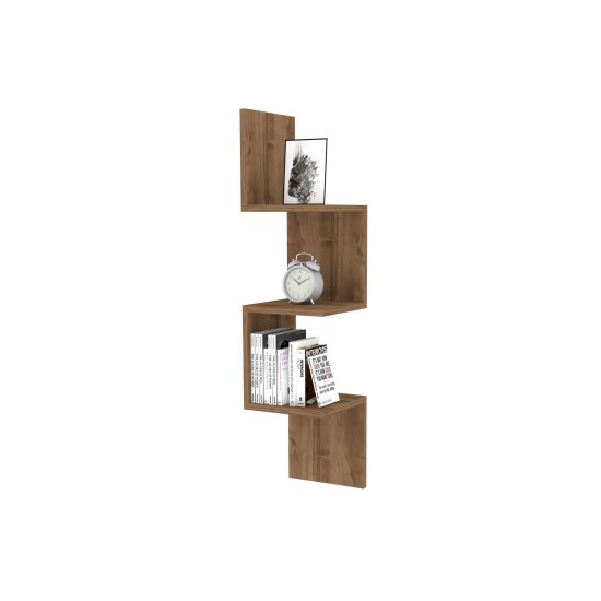 Wall Shelf Zikzak - Walnut Walnut Hanah Home Wall Shelf Zikzak - Walnut Walnut