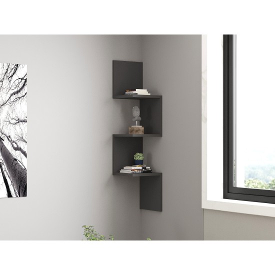 Wall Shelf Zikzak - Anthracite Anthracite Wall Shelf Zikzak - Anthracite Anthracite
