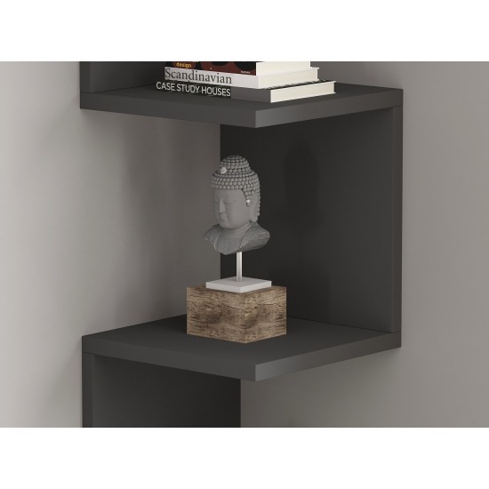 Wall Shelf Zikzak - Anthracite Anthracite Wall Shelf Zikzak - Anthracite Anthracite