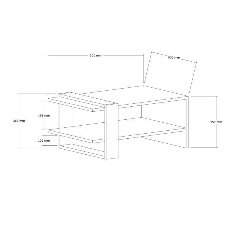 Coffee Table Gaye - Walnut, White Walnut
White