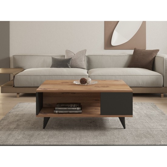 Τραπέζι Σαλονιού - Yuka - Χρώμα Καρυδί Μαύρο - 90x60x39,5εκ Τραπέζι Σαλονιού - Yuka - Χρώμα Καρυδί Μαύρο - 90x60x39,5εκ