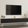 Έπιπλο Τηλεόρασης Alberi - Χρώμα Λευκό Ανθρακί - 160x 25x35εκ