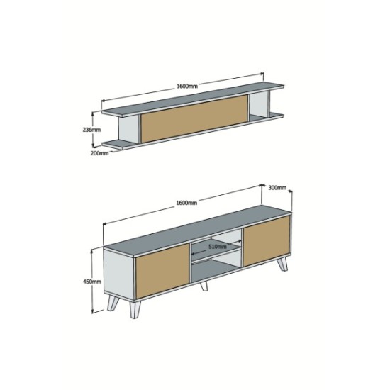 TV Unit Italo - White, Pine White
Pine TV Unit Italo - White, Pine White
Pine