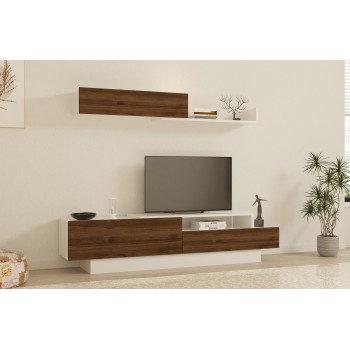 TV Unit Elda - White, Walnut White
Walnut