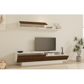 TV Unit Elda - White, Walnut White
Walnut