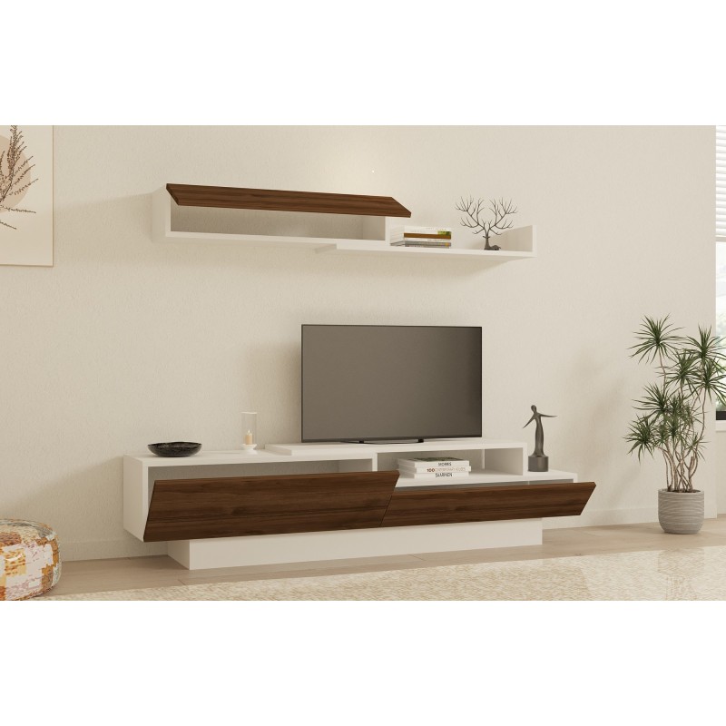 TV Unit Elda - White, Walnut White
Walnut