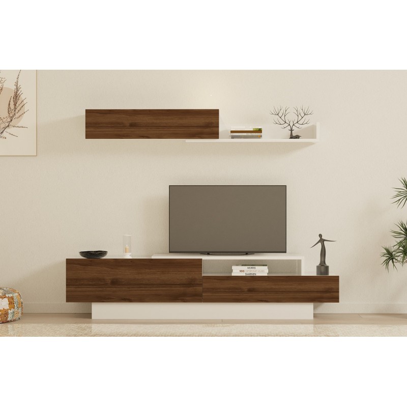 TV Unit Elda - White, Walnut White
Walnut