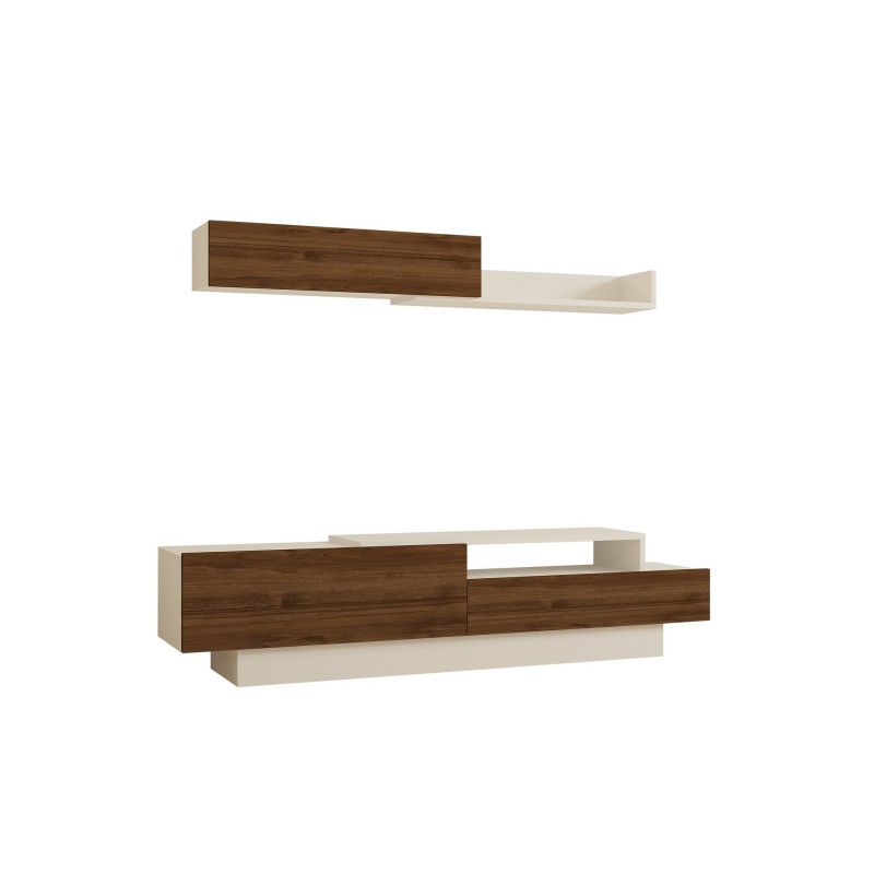 TV Unit Elda - White, Walnut White
Walnut